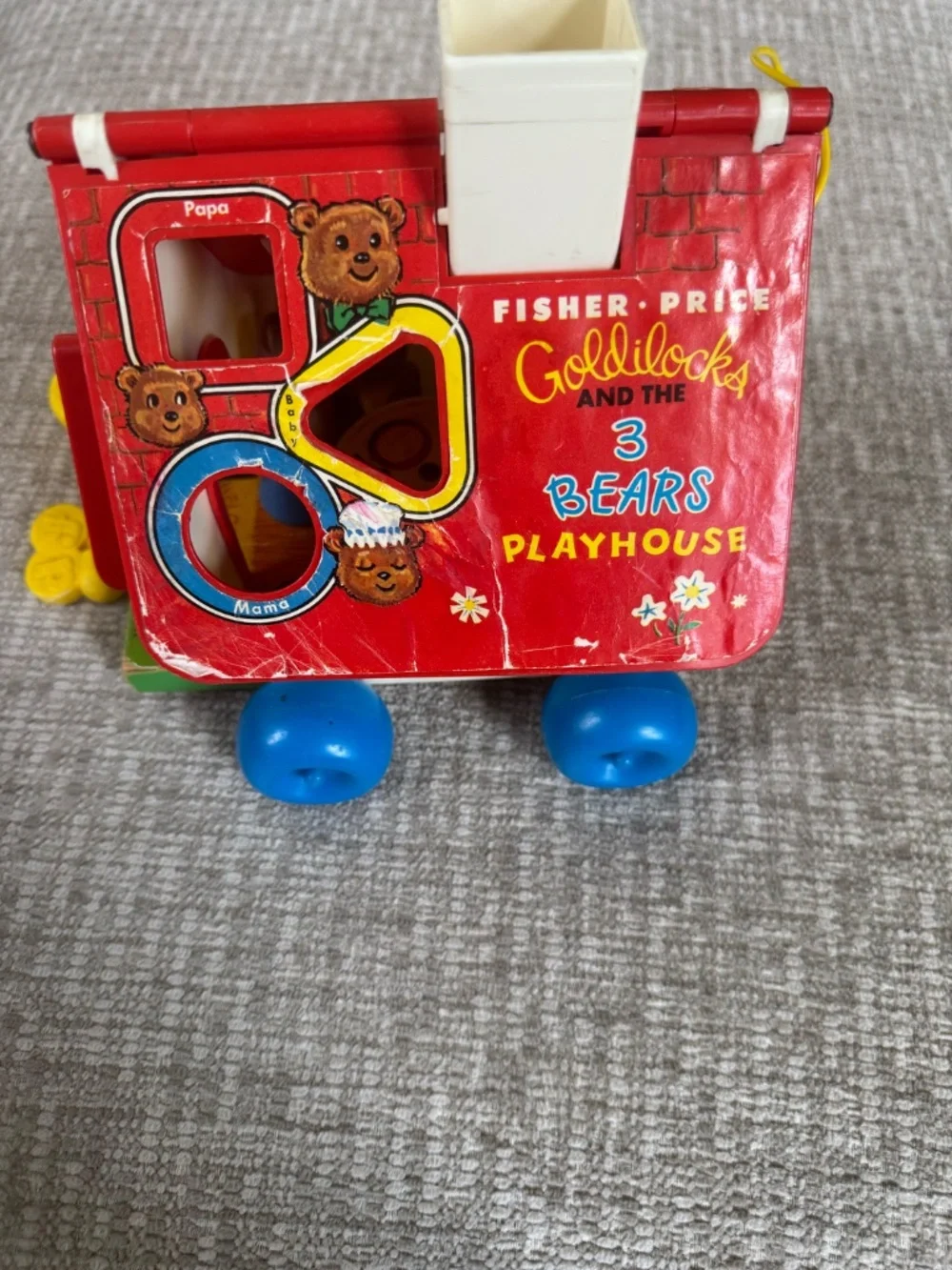 Vintage 1967 Fisher Price Goldilocks & 3 Bears Playhouse #151 Complete + Extras
